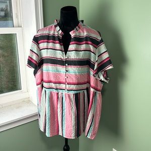 NWT Lane Bryant striped pheasant blouse size 22